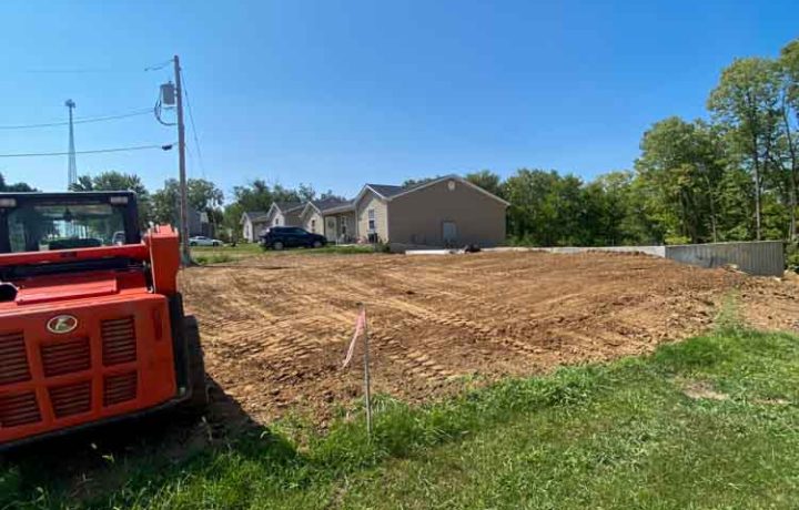 A land area that has been leveled