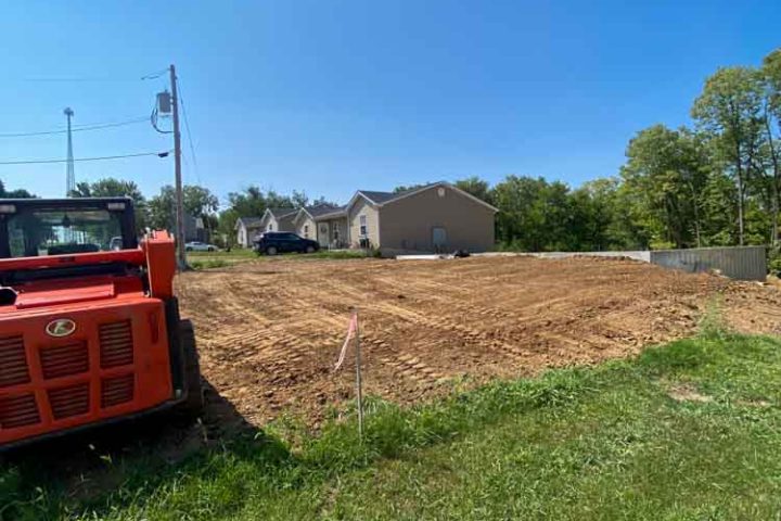A land area that has been leveled
