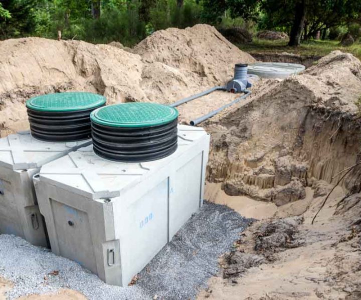 installation of a micro sewage treatment plant in a private home