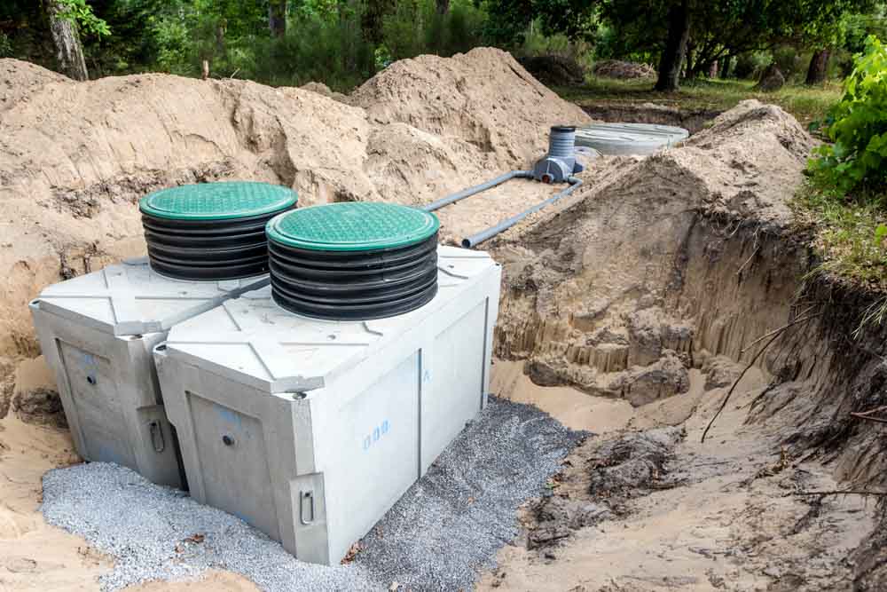 installation of a micro sewage treatment plant in a private home